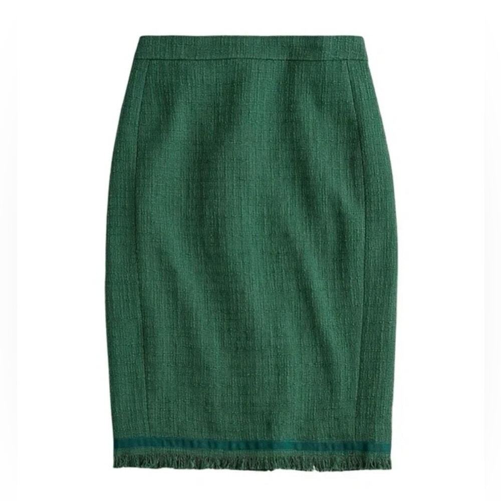 J.CREW Tweed Pencil Skirt Sz 6T Tall NWT Dark Pine Hue Green Corp preppy